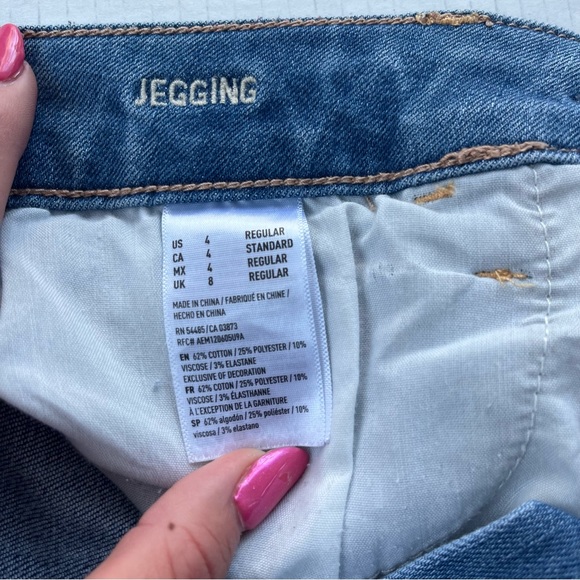 American Eagle Women’s Size 4 Regular Light Wash Super Super Stretch Jeggings - Picture 5 of 15